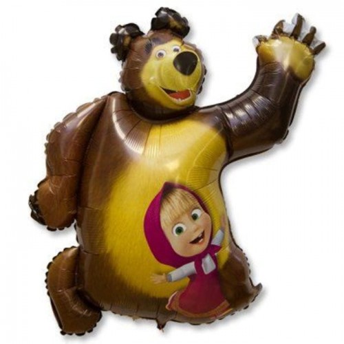 Шар (40"/102 см) Фигура Медведь и Маша 1 шт.