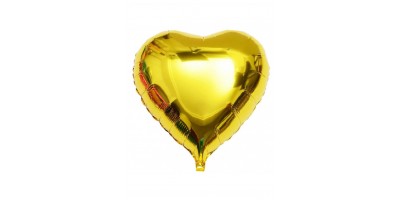 Шар из фольги (18"/46 см) Сердце Золото в 1 уп. 5 шт. (FM) (Испания)